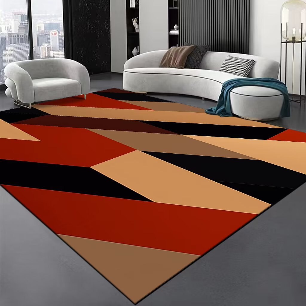 Area Rug with Abstract Swirl Design