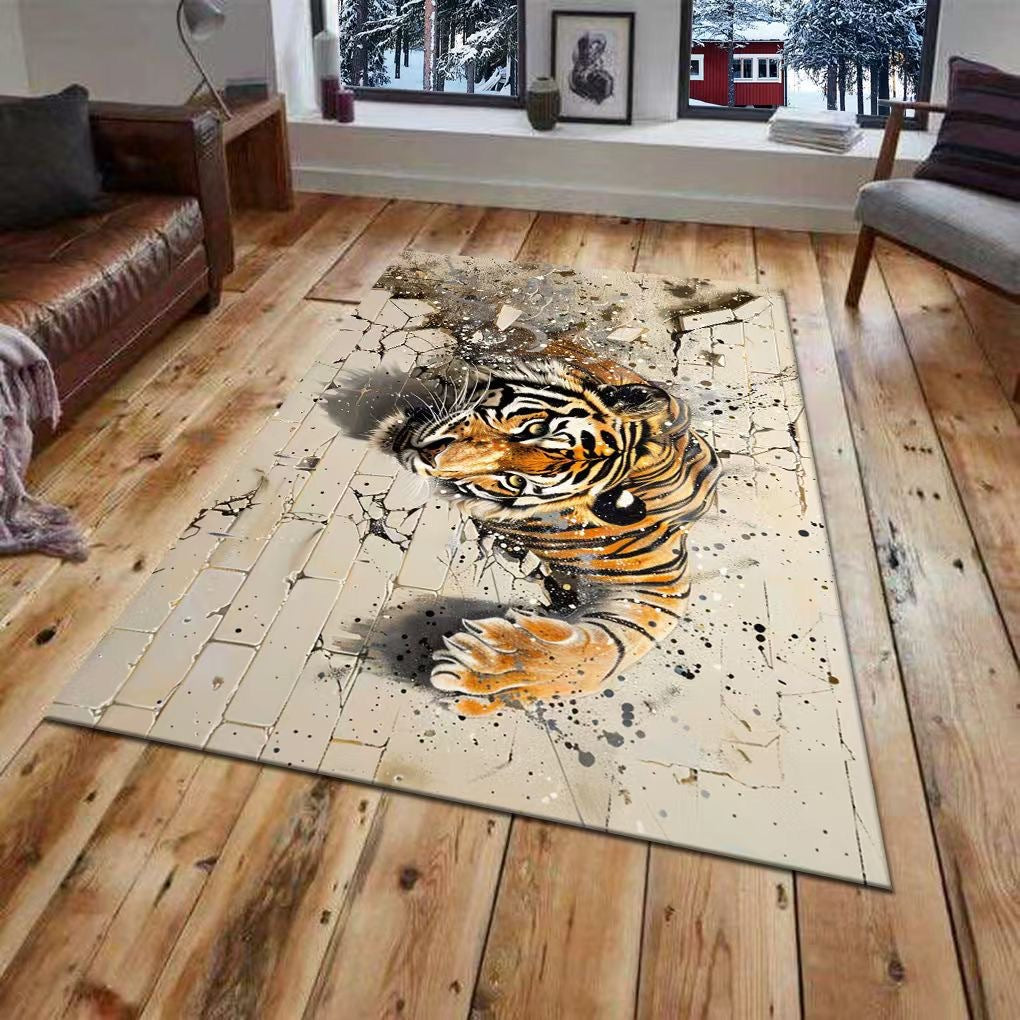 3D Wall Mural of a Tiger Design