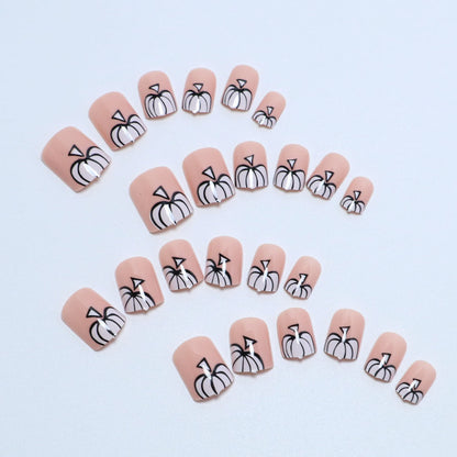 Pumpkin Design Press-On Nail Set