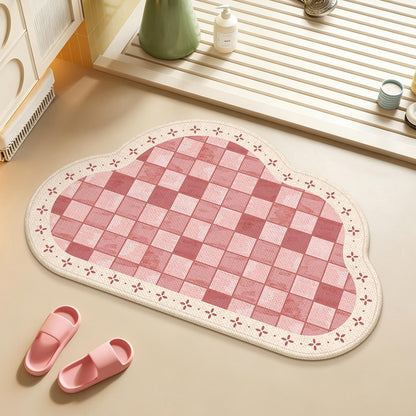 Floral Patterned Bath Mat with Absorbent Texture