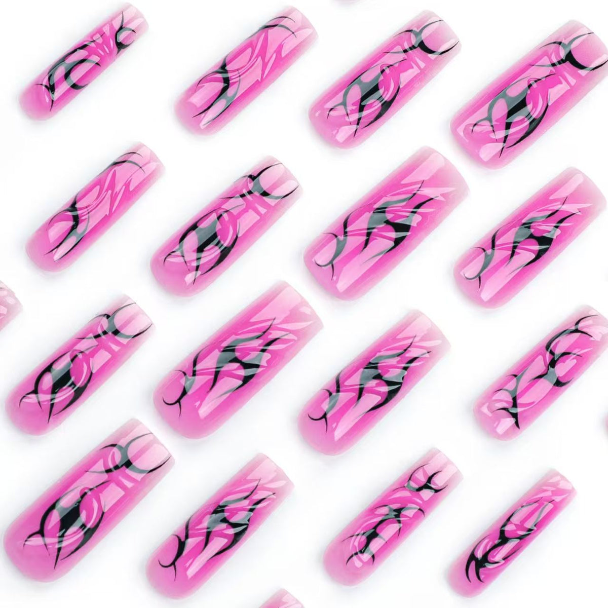 Floral and Abstract Designed Nail Tips for Artistic Manicure
