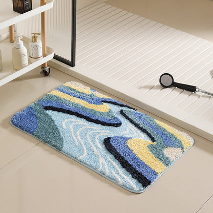 Contemporary Bath Mat with Abstract Pattern