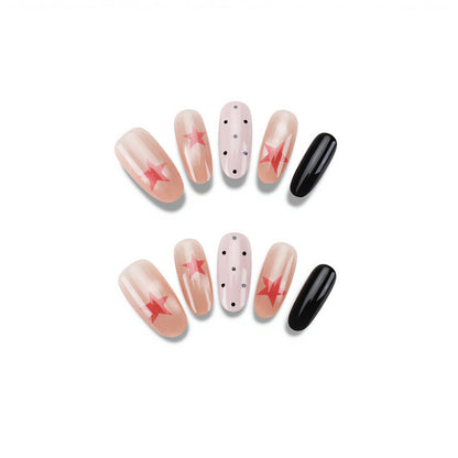 Bold Star Design Press-On Nail Set for Artistic Looks
