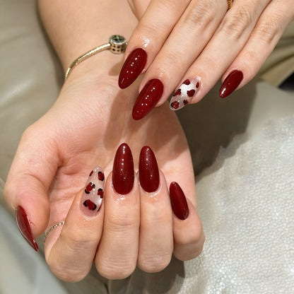 Cherry Accented Press-On Nail Art Set – Creative Design