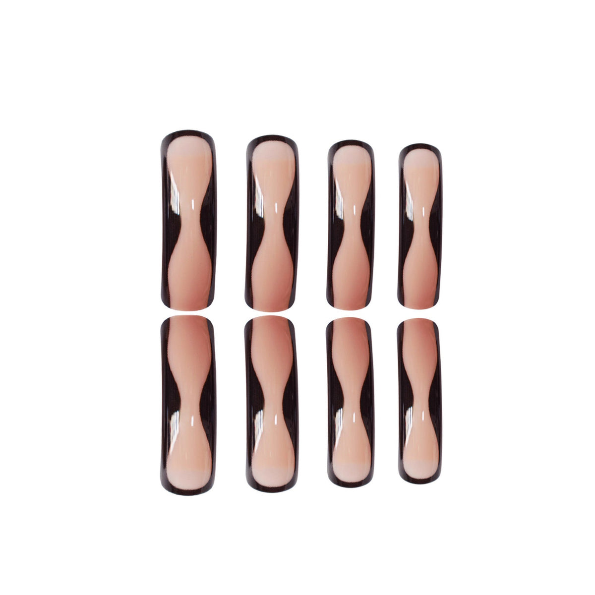 Press-On Nails with Artistic Wave Pattern