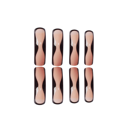 Press-On Nails with Artistic Wave Pattern
