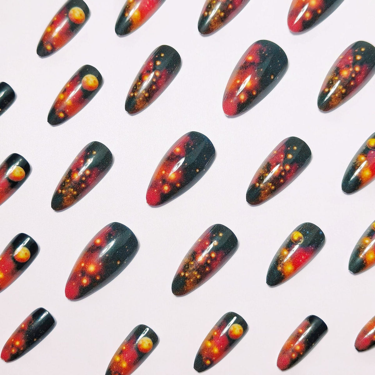 Nail Art Set Inspired by Celestial Galaxy Design