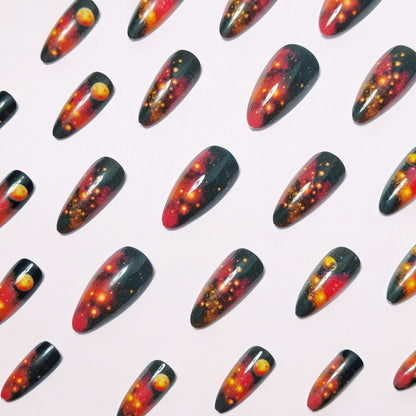 Nail Art Set Inspired by Celestial Galaxy Design