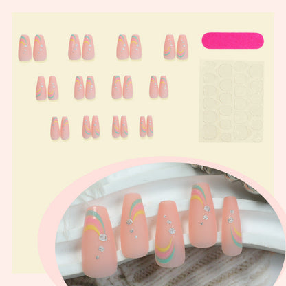 Colorful Wave Pattern Press-On Nail Set