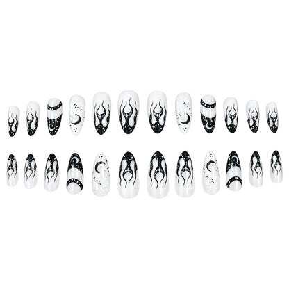 Elegant Stiletto Nail Extensions in Artistic Design