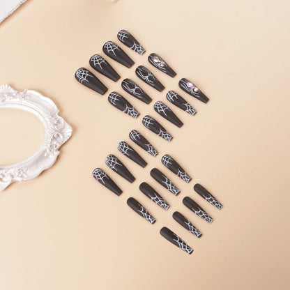 Spider Design Press-On Nail Set for Artistic Styles