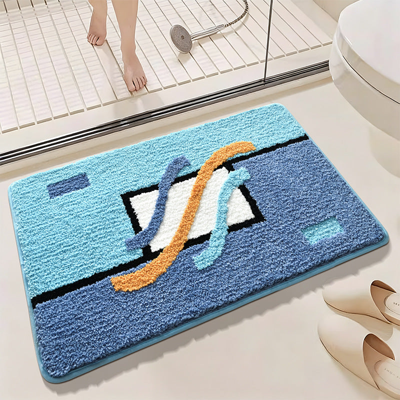 Abstract Design Bath Mat – Non-Slip Surface for Safety
