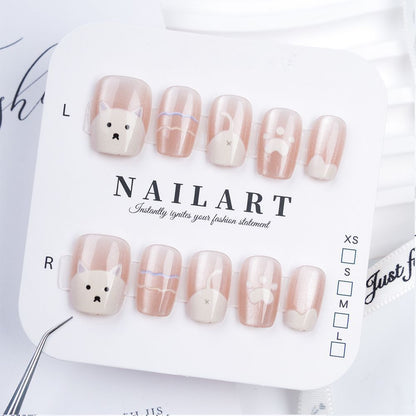 Floral Embellished Press-On Stiletto Nail Set