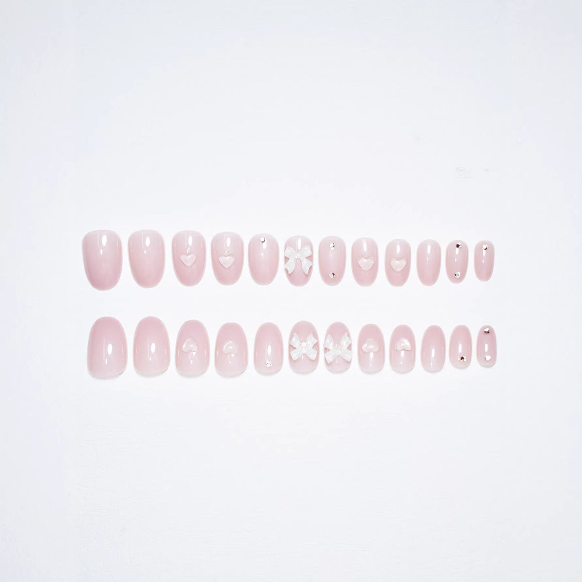 Elegant Bow Accent Press-On Nail Set