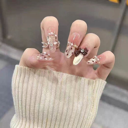 Themed Press-On Nails with Artistic Design