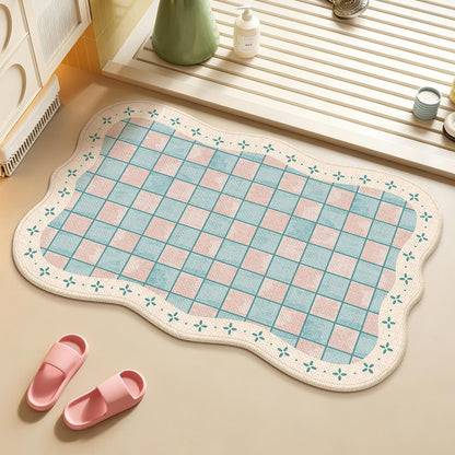 Floral Patterned Bath Mat with Absorbent Texture