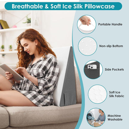 Sleep Support Pillow with Adjustable Wedge Design