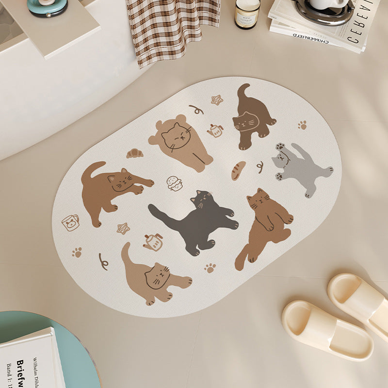 Cat-Inspired Bath Mat for Home Decor