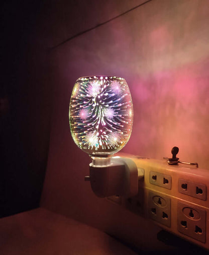 Small Night Light with 3D Glass Design for Aromatherapy Wax Melts