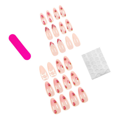 Floral Accent Artificial Stiletto Nails – Artistic Design