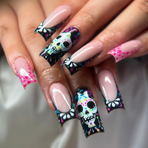 Nail Art with Creative Skull Design