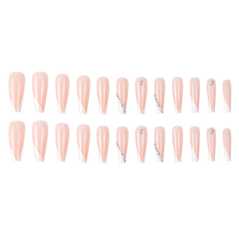 Press-On Stiletto Nails with Rhinestones – Artistic Design