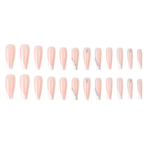 Press-On Stiletto Nails with Rhinestones – Artistic Design