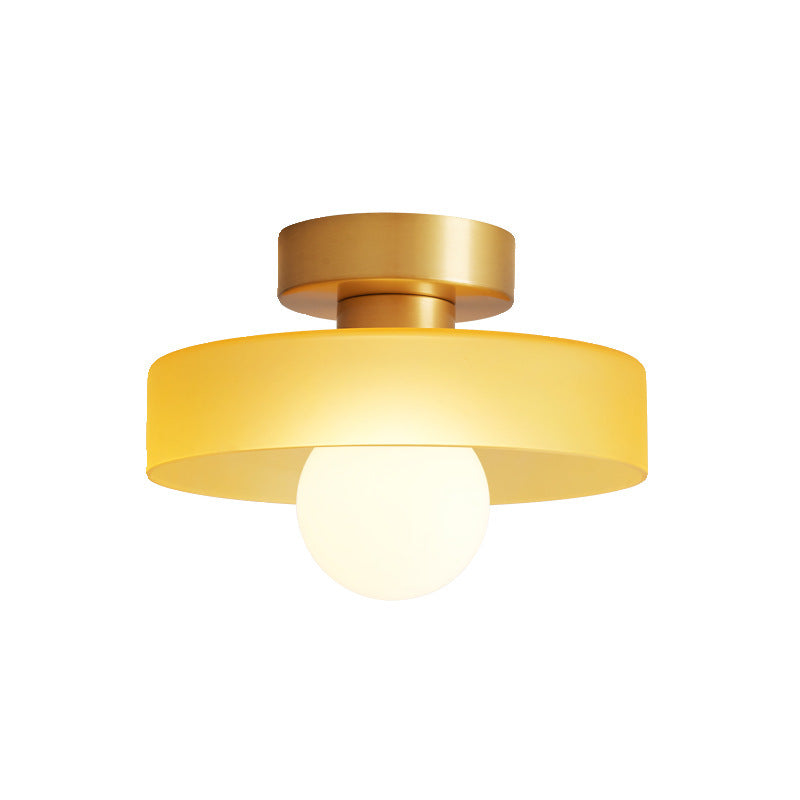 Geometric Flush Mount Lamp - Retro French Bauhaus Ceiling Fixture