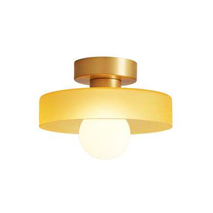 Geometric Flush Mount Lamp - Retro French Bauhaus Ceiling Fixture