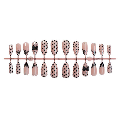 Polka Dot and Bow Design Press-On Nail Kit