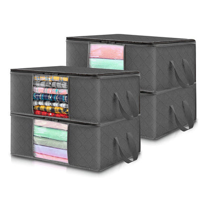 Clear Window Storage Bins for Clothes with Handles – Foldable Organizer