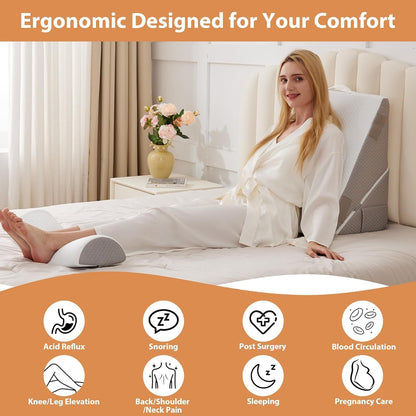 Lounge Support Pillow with Adjustable Wedge Design
