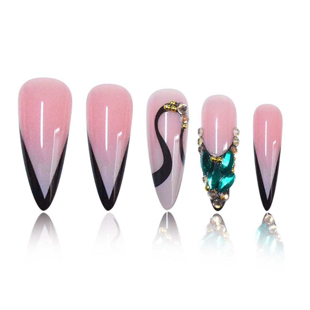 Sculpted Press-On Nail Extensions - Artistic Design