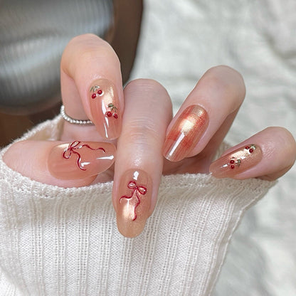 Press-On Nails with Artistic Ocean Theme Design
