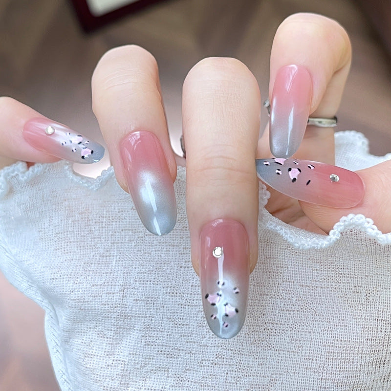Gemstone Accent Press-On Nail Set in Stiletto Style