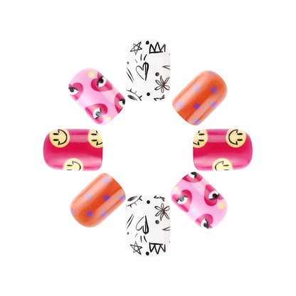 Creative Press-On Nail Art Collection Featuring Fun Patterns