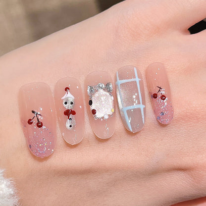 Set of 3D Decorative Press-On Nail Art