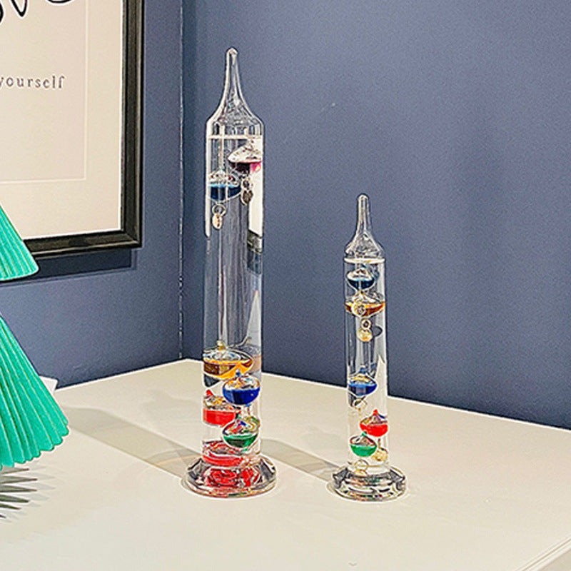 Galileo Thermometer with Colorful Floating Glass Bulbs - Home & Office Decor