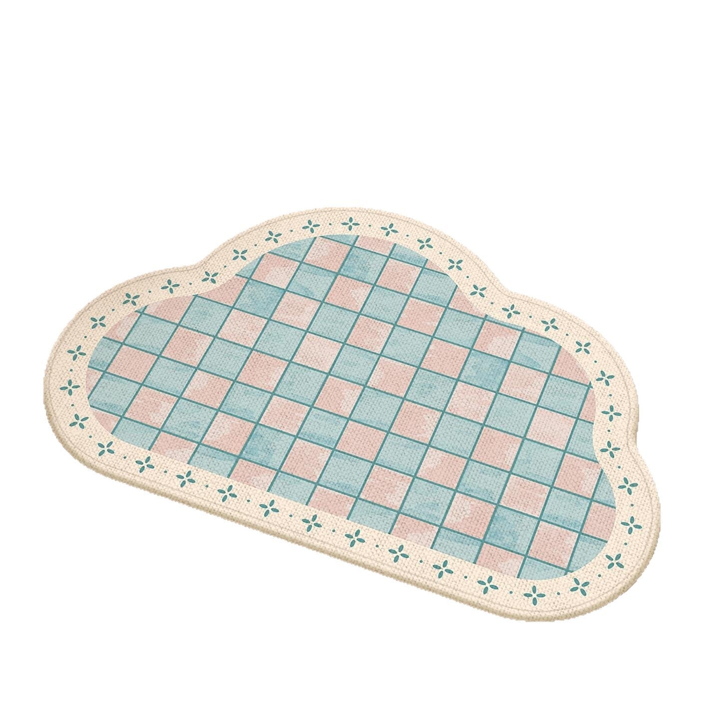 Floral Patterned Bath Mat with Absorbent Texture