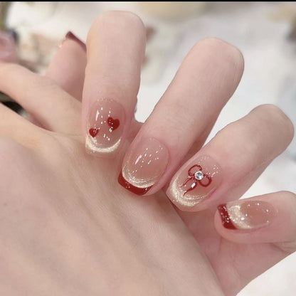 Press-On Nails with Artistic Ocean Theme Design
