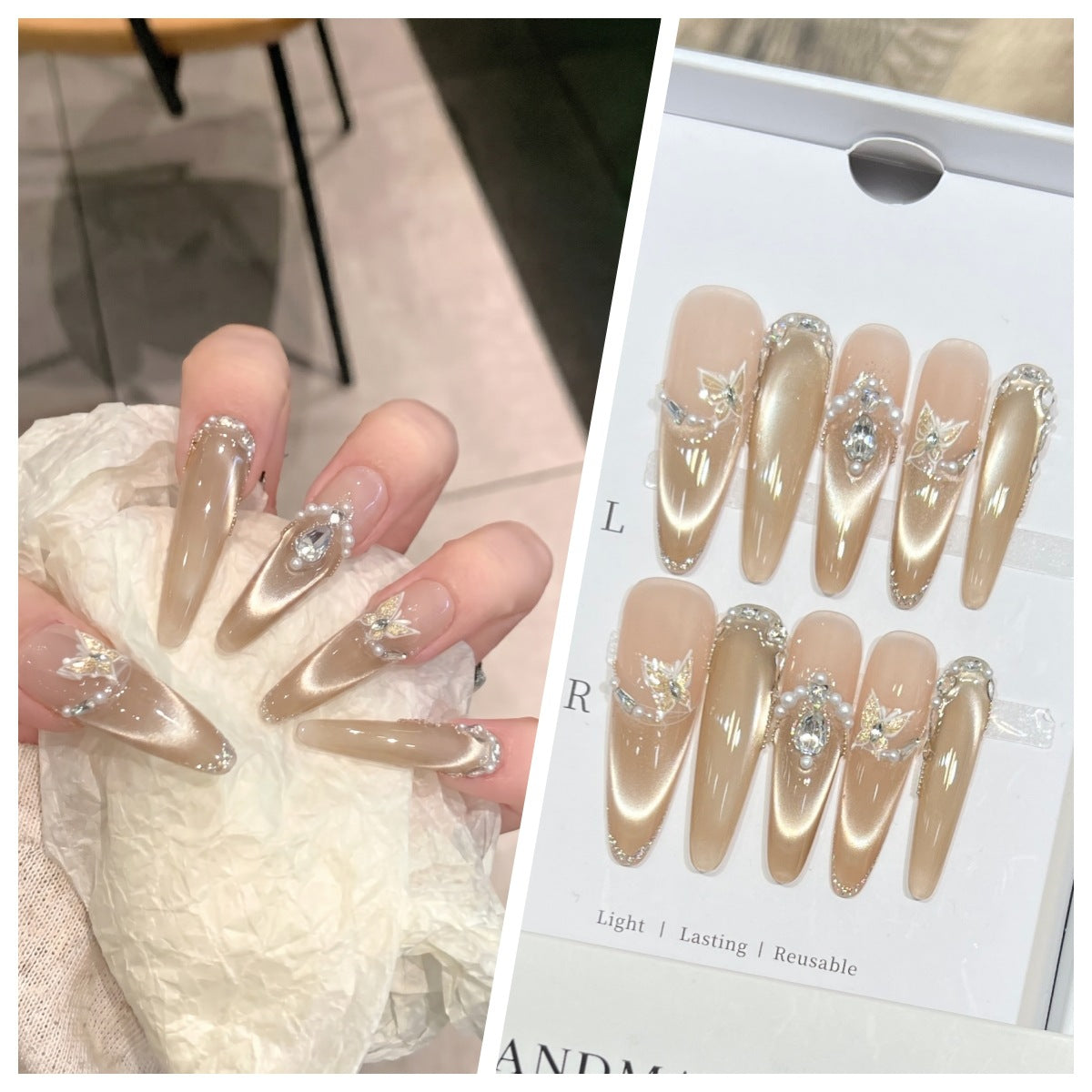 Charming Patterned Press-On Stiletto Nail Set