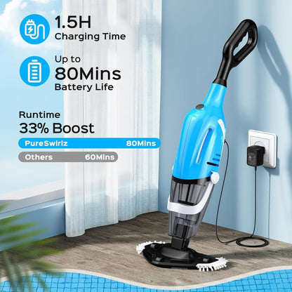 Robotic Pool Cleaner with Cyclonic Suction and Large Debris Capacity