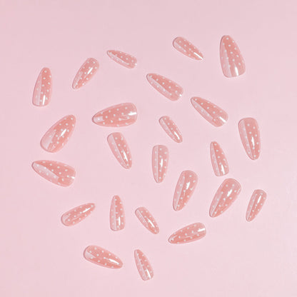 Polka Dot Design Stiletto Press-On Nail Set