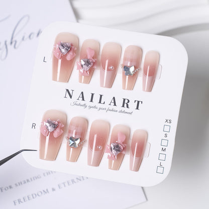 Square Press-On Nail Set in Acrylic Finish