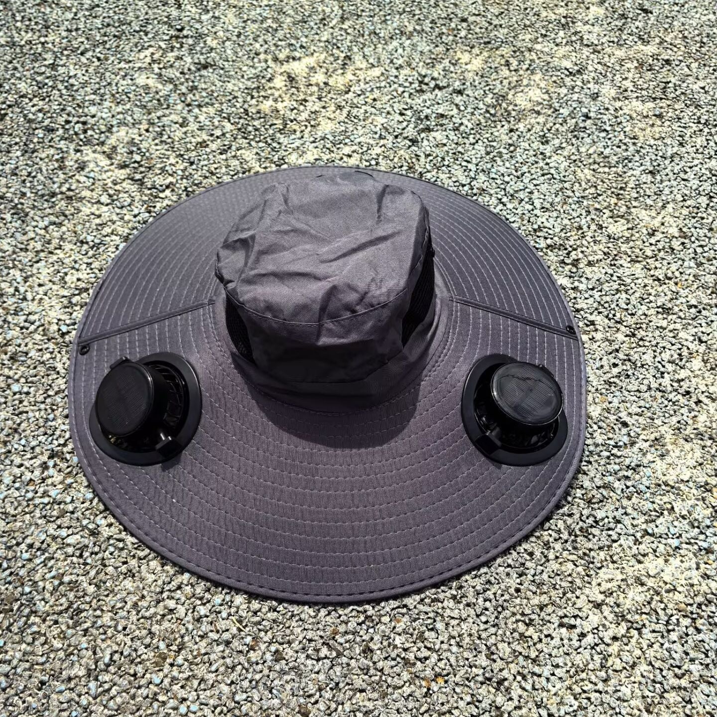 Sun Hat with Removable USB Fans and Wide Neck Coverage - Air-Cooled