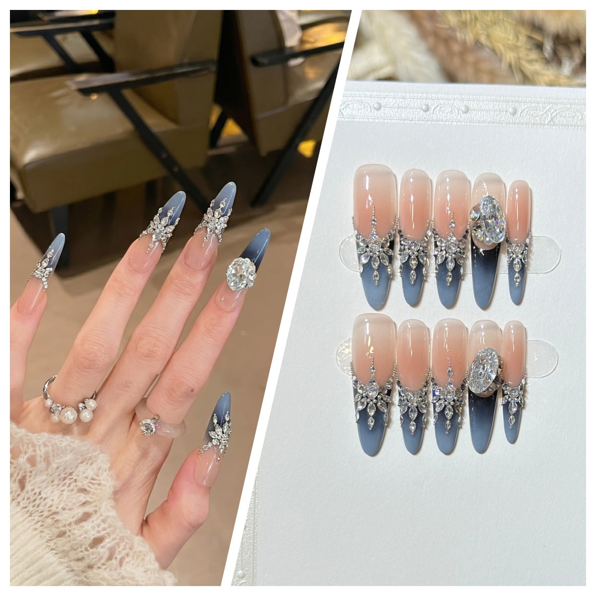 Charming Patterned Press-On Stiletto Nail Set