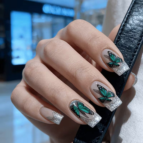 Nail Art Enhancements with Butterfly Design