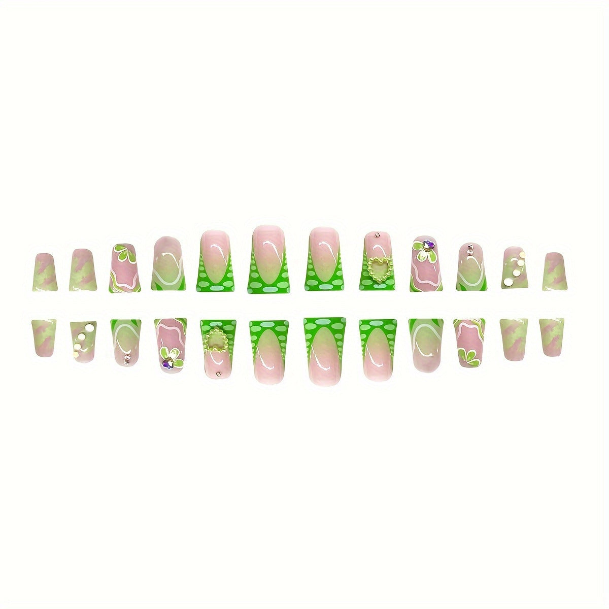 Floral Design 3D Press-On Nail Art