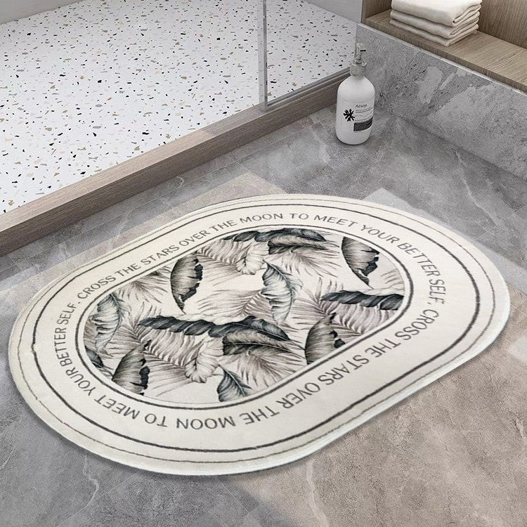 Motivational Bath Mat with Abstract Design