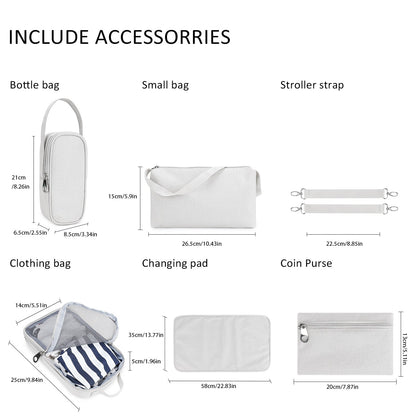 Multifunctional Diaper Bag with Complete Accessories